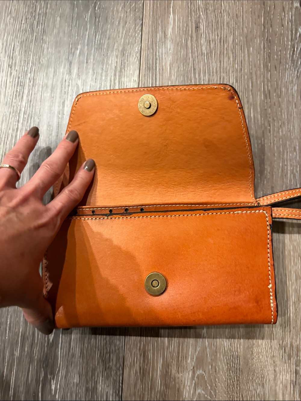 Embossed Floral Leather Clutch Wallet Mexican - Picture 3 of 13